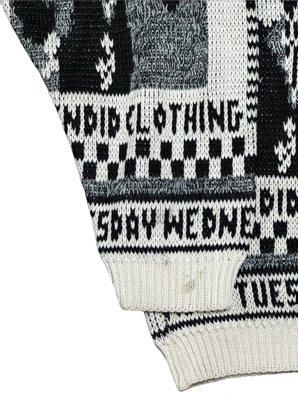 Newspaper Print 80s Vintage Fall Sweater - Picture 8 of 8